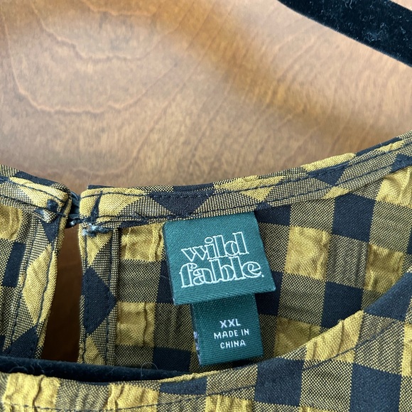 Wild Fable Plaid Dress in Mustard and Black - Picture 3 of 3